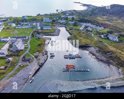 Petit port sur l'île d'Easdale, une des îles d'ardoise, Argyll et Bute, Écosse, Royaume-Uni Banque D'Images