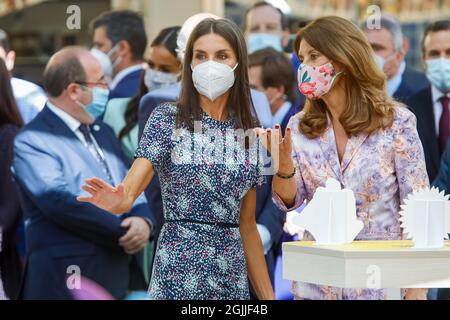 Madrid, Espagne. 10 septembre 2021. **NO ESPAGNE** la Reine Letizia d'Espagne participe à l'ouverture de la Foire du livre 2021 au parc El Retiro de Madrid, Espagne, le 10 septembre 2021. Crédit : Jimmy Olsen/Media Punch/Alay Live News Banque D'Images