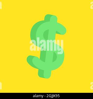 Icône Dollar isolé sur fond noir. Élément graphique vert argent. Illustration vectorielle Illustration de Vecteur