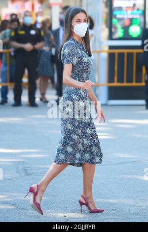 Madrid, Espagne. 10 septembre 2021. LA REINE LETIZIA d'Espagne assiste à l'ouverture de la Foire du livre de Madrid à Madrid, Espagne. (Image du crédit: © Jack Abuin/ZUMA Press Wire) Banque D'Images