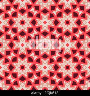 Motif sans couture avec motifs arabes en 4 couleurs Banque D'Images