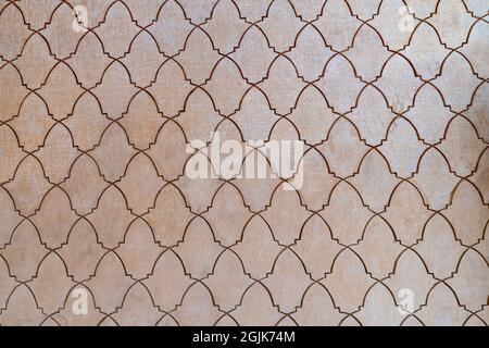 Décoration et textures sur les murs de l'Alhambra à Grenade en Espagne Banque D'Images