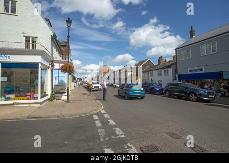 Aldeburgh, Suffolk, Angleterre, le 15 août 2021, Vue sur High Street Banque D'Images