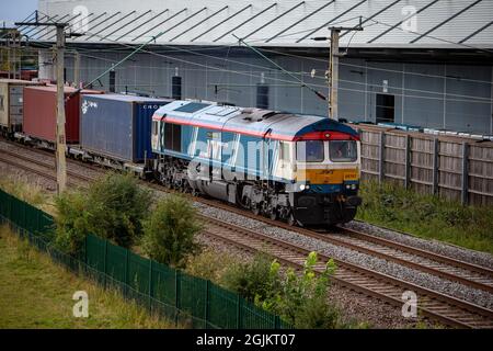 GB Railfreight classe 66 - 66747 'Made in Sheffield' Banque D'Images