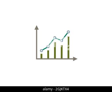 Illustration vectorielle. Conception plate. Icône de croissance du graphique à barres Illustration de Vecteur