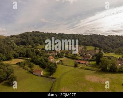 Le parc national des Moors du Nord de l'abbaye de Rievaulx et de l'abbaye de Rievaulx Banque D'Images