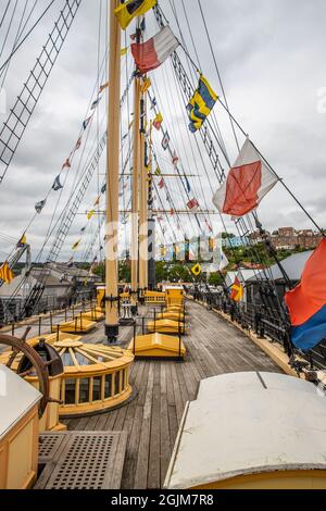 Vue sur le pont du bateau à vapeur SS Great Britain de Brunel, Bristol, Royaume-Uni Banque D'Images