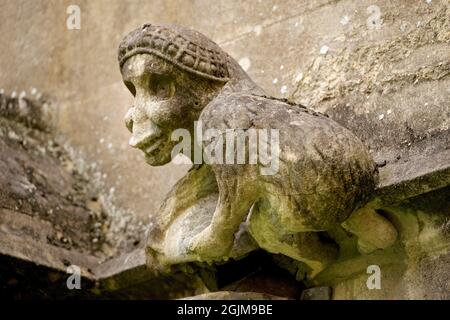 Gargoyle dans le quadrilatère des cloîtres de Magdalen College, Université d'Oxford, Oxford, Angleterre, Royaume-Uni Banque D'Images