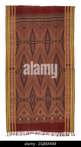 Warp ikat décoré Pua Kumbu, un IBAN, Dayak, textile cérémonial de Bornéo. L'IBAN vit à Sarawak, en Malaisie et à Kalimantan, en Indonésie. Banque D'Images