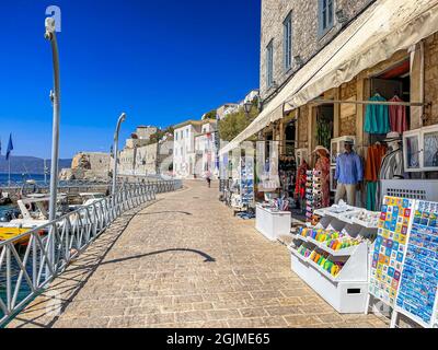 Magnifique paysage de mer à côté de l'île d'Hydra, Grèce Banque D'Images