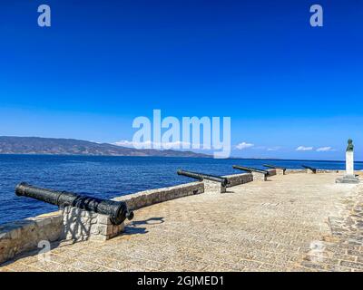 Magnifique paysage de mer à côté de l'île d'Hydra, Grèce Banque D'Images