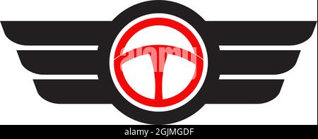 Modèle de vectorisation de logo d'icône de direction de voiture Illustration de Vecteur