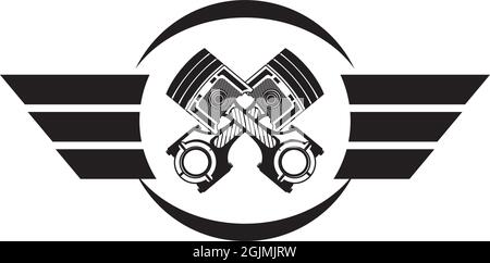 Modèle vectoriel d'inspiration pour le logo de l'icône de piston Illustration de Vecteur