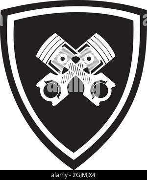 Modèle vectoriel d'inspiration pour le logo de l'icône de piston Illustration de Vecteur