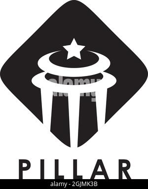Modèle vectoriel d'inspiration pour le logo de pilier en béton Illustration de Vecteur