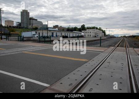 La gare d'Anchorage, en Alaska, est généralement le début d'une aventure en Alaska par rail. Banque D'Images