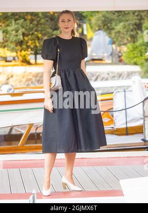 Maria Sharapova, ancienne joueuse de tennis, arrive à l'Hôtel Excelsior pour le festival du film de Venise Banque D'Images