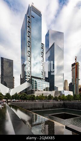 Le World Trade Center Memorial à Lower Manhattan, New York, à l'endroit où se trouvaient les Twin Towers Banque D'Images