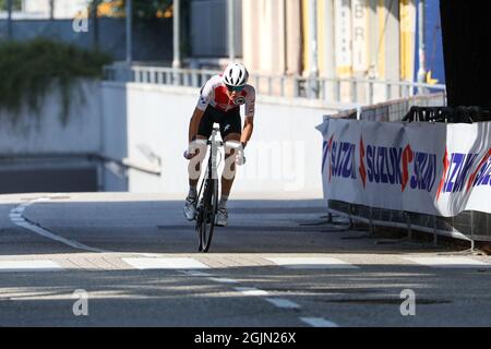 Trento, Italie. 11 septembre 2021. Alexandre BALMER (SUI) pendant les Championnats d'Europe de route de l'UEC - moins de 23 hommes course de route - randonnée à vélo de rue crédit: Live Media Publishing Group/Alamy Live News Banque D'Images