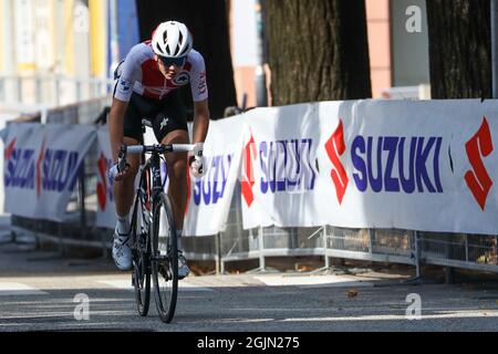 Trento, Italie. 11 septembre 2021. Alexandre BALMER (SUI) pendant les Championnats d'Europe de route de l'UEC - moins de 23 hommes course de route - randonnée à vélo de rue crédit: Live Media Publishing Group/Alamy Live News Banque D'Images