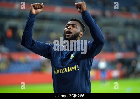 Brondby, Danemark. 10 septembre 2021. Kevin Tshiembe (18) de Broendby SI vu avant le 3F Superliga match entre Broendby IF et Silkeborg SI à Brondby Stadion. (Crédit photo : Gonzales photo/Alamy Live News Banque D'Images