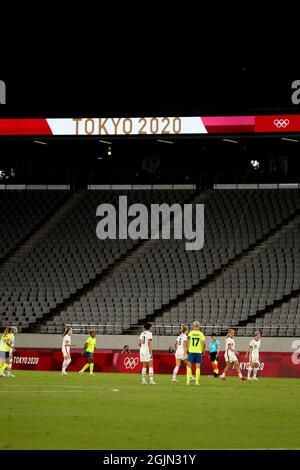 21 JUILLET 2021 - TOKYO, JAPON: Action pendant le match du Groupe G entre la Suède et les Etats-Unis au stade de Tokyo pendant le Tokyo 2020 O. Banque D'Images