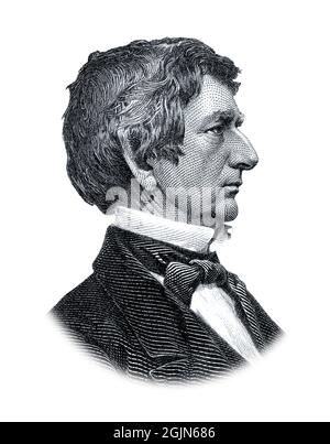 Portrait de William Henry Seward isolé sur fond blanc Banque D'Images