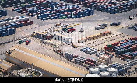 Terminal de Contenedores (port à conteneurs), port de Barcelone, Espagne Banque D'Images