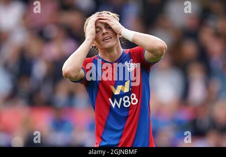 Conor Gallagher du Crystal Palace réagit lors du match de la Premier League à Selhurst Park, Londres. Date de la photo: Samedi 11 septembre 2021. Banque D'Images