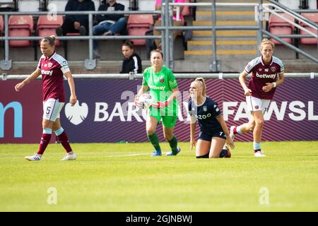 Londres, Royaume-Uni. 11 septembre 2021. Aston Villa Alisha Lehmann. Barclays FA femmes Super League West Ham vs Aston Villa. Crédit : Liam Asman/Alay Live News Banque D'Images