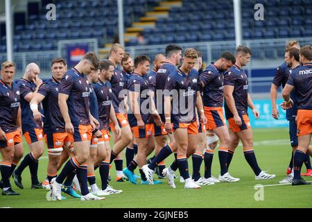 Édimbourg, Royaume-Uni. 20 mars 2021. Les joueurs d'Édimbourg photographiés avant le match de rugby d'avant-saison entre Edinburgh Rugby et Newcastle Falcons au stade de rugby d'Édimbourg, Murrayfield, Édimbourg, le samedi 11 septembre 2021. (Credit: Chris Lishman | MI News) Credit: MI News & Sport /Alay Live News Banque D'Images