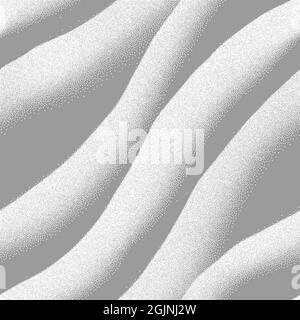 Motif ondulé sans couture sur fond blanc. Arrière-plan du vecteur de gradient Dotwork. Motif de grain de texture de grunge. Illustration de Vecteur