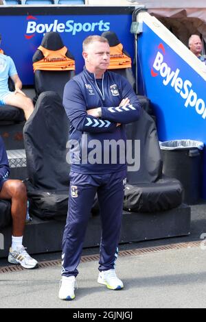 Coventry, Royaume-Uni. 11 septembre 2021. Mark Robins, directeur de Coventry City, avant le match de championnat Sky Bet entre Coventry City et Middlesbrough à la Ricoh Arena, à Coventry, le samedi 11 septembre 2021. (Credit: John Cripps | MI News) Credit: MI News & Sport /Alay Live News Banque D'Images