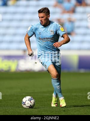 Victor Gyokeres de Coventry City pendant le match de championnat Sky Bet à l'arène Coventry Building Society Arena, Coventry. Date de la photo: Samedi 11 septembre 2021. Banque D'Images