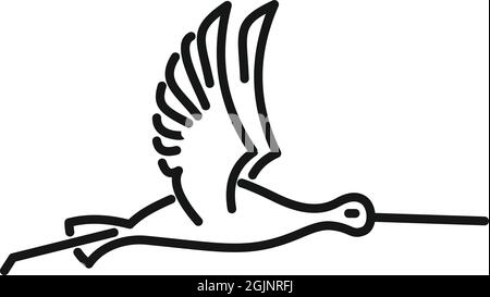 Vecteur de contour d'icône de stok Born. Oiseau de mouche Illustration de Vecteur