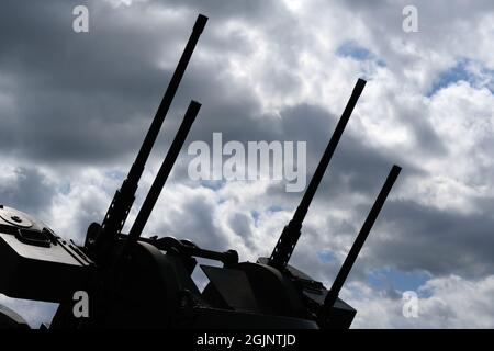 Mitrailleuse lourde de calibre 50 américaine pour l'infanterie, l'aviation et l'utilisation de véhicules. Banque D'Images