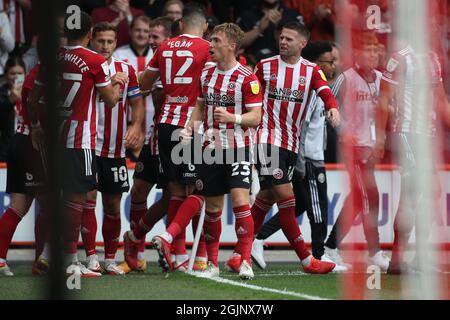 Sheffield, Angleterre, le 11 septembre 2021. John Fleck, de Sheffield Utd, célèbre son but lors du match du championnat Sky Bet à Bramall Lane, Sheffield. Le crédit photo devrait se lire: Alistair Langham / Sportimage Banque D'Images