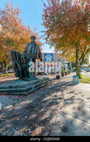 Statue de Vladimir Lénine à Fremont, Washington. Banque D'Images