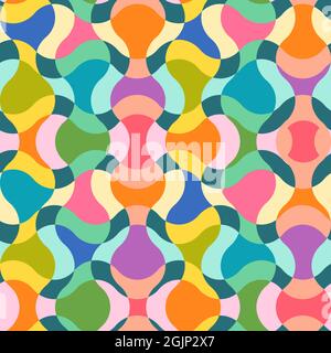 Vector vintage sans couture abstrait motif psychédélique. Motif vectoriel pour les vacances dans un style rétro. Texture psychédélique abstraite rétro. Illustration de Vecteur