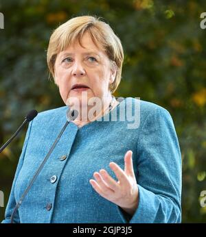 Varsovie, Mazovie, Pologne. 11 septembre 2021. Le Premier ministre MATEUSZ MORAWIECKI a rencontré à Varsovie la chancelière allemande ANGELA MERKEL. C'est ANGELA MERKEL le dernier voyage en Pologne en tant que chancelière de la République fédérale de Germany.in la photo: ANGERLA MERKEL (Credit image: © Hubert Mathis/ZUMA Press Wire) Banque D'Images