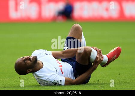 Londres, Royaume-Uni. 11 septembre 2021. Lucas Moura de Tottenham Hotspur en action pendant le match. Match de première ligue, Crystal Palace v Tottenham Hotspur au stade Selhurst Park à Londres le samedi 11 septembre 2021. Cette image ne peut être utilisée qu'à des fins éditoriales. Utilisation éditoriale uniquement, licence requise pour une utilisation commerciale. Aucune utilisation dans les Paris, les jeux ou les publications d'un seul club/ligue/joueur. photo par Steffan Bowen/Andrew Orchard sports photographie/Alay Live news crédit: Andrew Orchard sports photographie/Alay Live News Banque D'Images