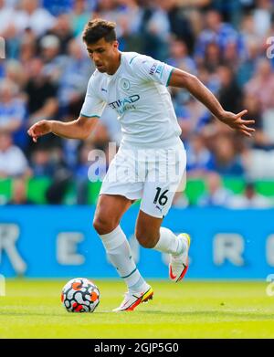 11 septembre 2021 ; King Power Stadium, Leicester, Leicestershire, Angleterre ; Premier League football, Leicester City contre Manchester City ; Rodof Manchester City Banque D'Images