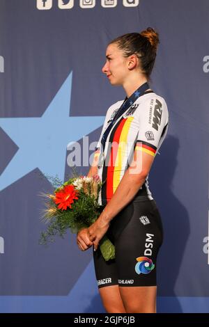 Trento, Italie. 11 septembre 2021. Liane LIPPERT (GER) pendant les Championnats d'Europe de route UEC - Elite Women Road Race, Street Cycling à Trento, Italie, septembre 11 2021 crédit: Independent photo Agency/Alay Live News Banque D'Images