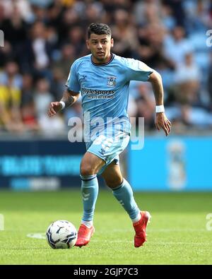 Gustavo Hamer de Coventry City pendant le match de championnat Sky Bet au stade Coventry Building Society Arena de Coventry. Date de la photo: Samedi 11 septembre 2021. Banque D'Images