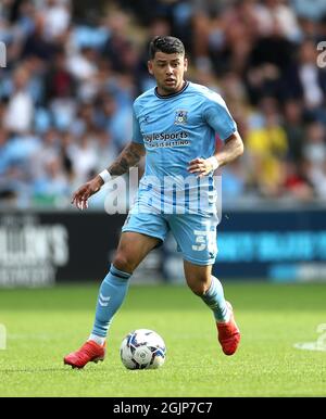 Gustavo Hamer de Coventry City pendant le match de championnat Sky Bet au stade Coventry Building Society Arena de Coventry. Date de la photo: Samedi 11 septembre 2021. Banque D'Images