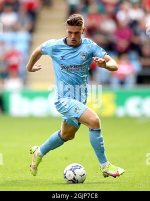 Victor Gyokeres de Coventry City pendant le match de championnat Sky Bet à l'arène Coventry Building Society Arena, Coventry. Date de la photo: Samedi 11 septembre 2021. Banque D'Images