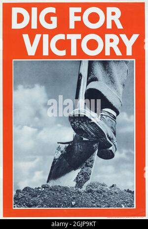 DIG for Victory », affiche de la Seconde Guerre mondiale Banque D'Images