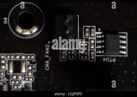 Détails d'une carte de circuit imprimé principale ou d'une carte mère Banque D'Images