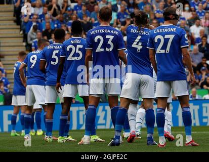 Leicester, Angleterre, 11 septembre 2021. Leicester City défendre pendant le match de la Premier League au King Power Stadium de Leicester. Le crédit photo doit être lu : Darren Staples / Sportimage Banque D'Images