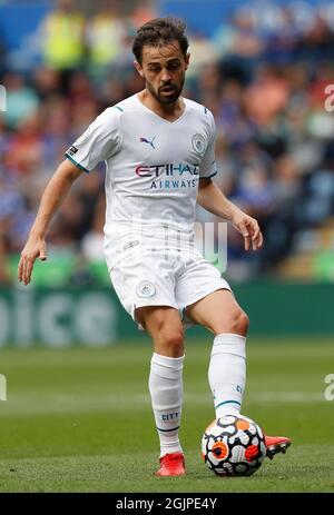 Leicester, Angleterre, 11 septembre 2021. Bernardo Silva de Manchester City pendant le match de la Premier League au King Power Stadium de Leicester. Le crédit photo doit être lu : Darren Staples / Sportimage Banque D'Images